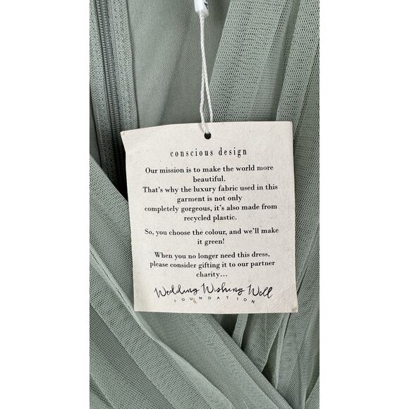 Anaya Bridesmaid V Neck Ruffle Waist Maxi Dress Sage Green Womens Plus Size 18 - Picture 7 of 12